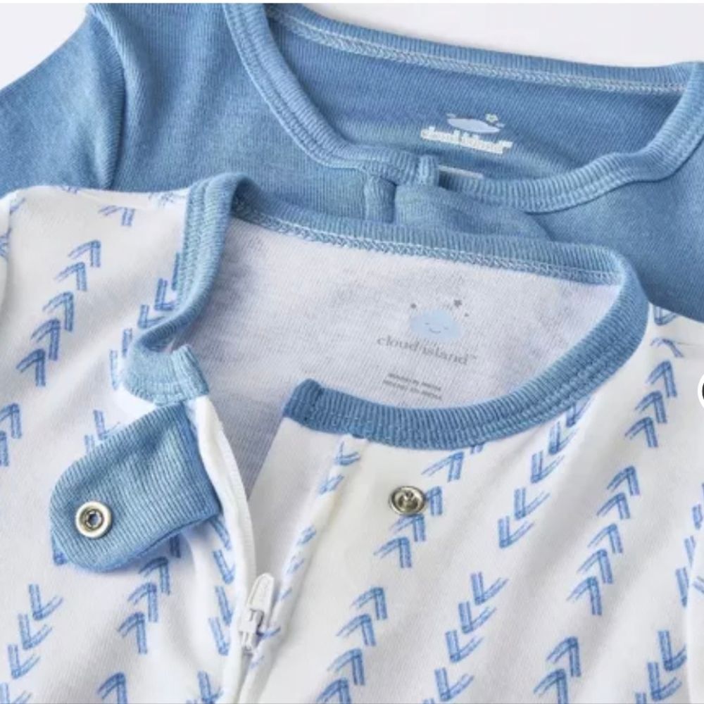 NWT Baby Boys' 2pk Modal Blend Sleep N' Play sleepers - Cloud Island Light Blue